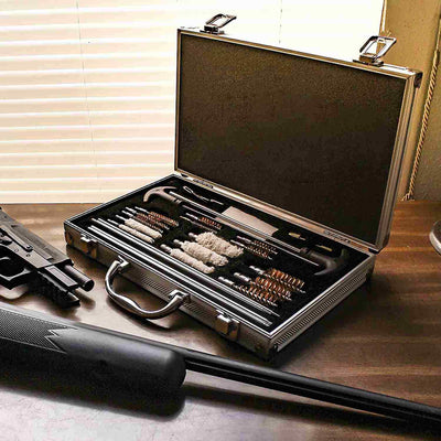 126-teilige Universalwaffenreinigungsset für Pistole, Gewehr und Schrotflinte - Komplettset mit Tragetasche