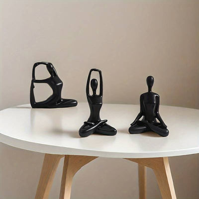 3Stk/Set, Schwarzes Yoga Figuren