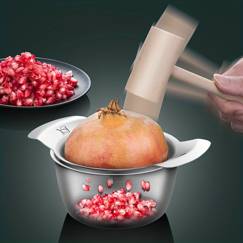 3-teiliges Granatapfel-Schälwerkzeug-Set - 304 Edelstahl Entkerner, Aril-Entferner und Obstschäler für einfache Anwendung