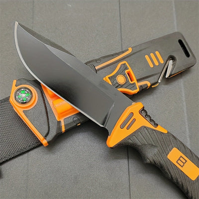 10,2 Zoll Outdoor Taschenmesser - Ultra scharf, hohe Härte, tragbar mit rutschfestem Griff, Nachtlicht, Kompass, Magnesiumstab und Sicherheitsklinge - Essentiell für Camping und Reisen