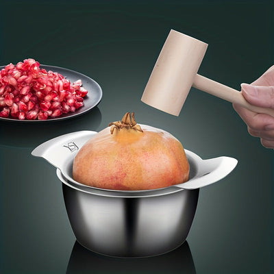 3-teiliges Granatapfel-Schälwerkzeug-Set - 304 Edelstahl Entkerner, Aril-Entferner und Obstschäler für einfache Anwendung
