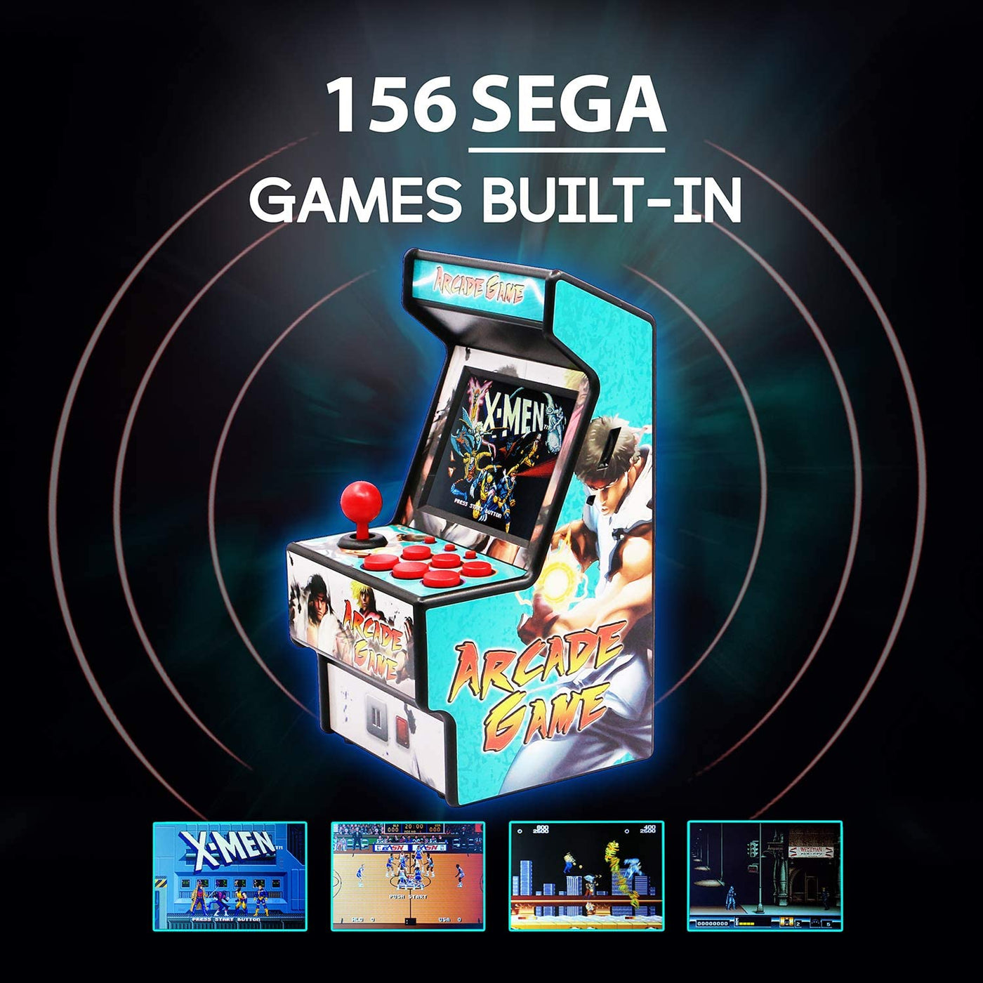 16-Bit Mini-Arcade-Spielautomaten für Kinder mit 156 klassischen Handheld-Videospielen