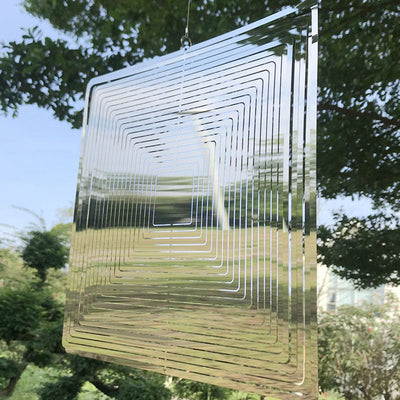 3D-Metal-Windspiel, Schlafzimmer, Innen- und Außenbereich, Dekoration, Herz, quadratisch, Tropfenform, Schnitzerei, Kunsthandwerk, rotierendes 3D-Metal-Windspiel