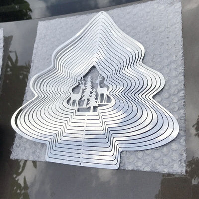 3D-Metal-Windspiel, Schlafzimmer, Innen- und Außenbereich, Dekoration, Herz, quadratisch, Tropfenform, Schnitzerei, Kunsthandwerk, rotierendes 3D-Metal-Windspiel