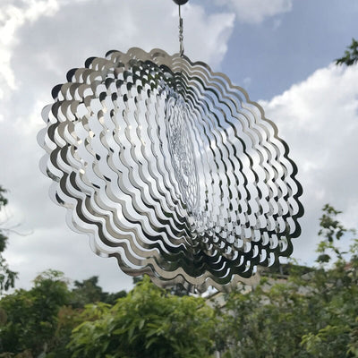 3D-Metal-Windspiel, Schlafzimmer, Innen- und Außenbereich, Dekoration, Herz, quadratisch, Tropfenform, Schnitzerei, Kunsthandwerk, rotierendes 3D-Metal-Windspiel