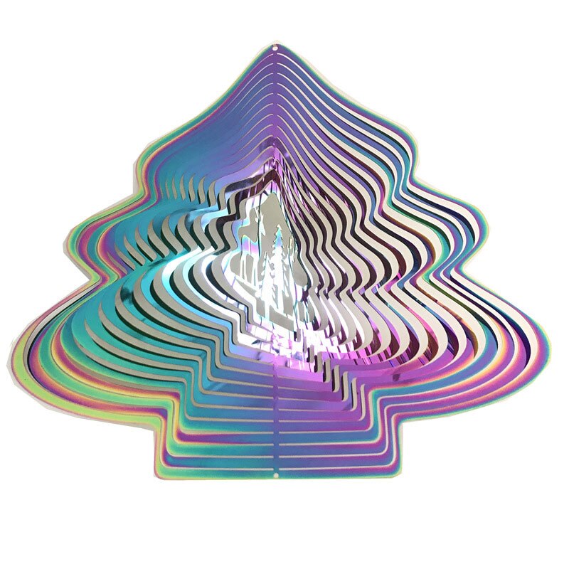 3D-Metal-Windspiel, Schlafzimmer, Innen- und Außenbereich, Dekoration, Herz, quadratisch, Tropfenform, Schnitzerei, Kunsthandwerk, rotierendes 3D-Metal-Windspiel