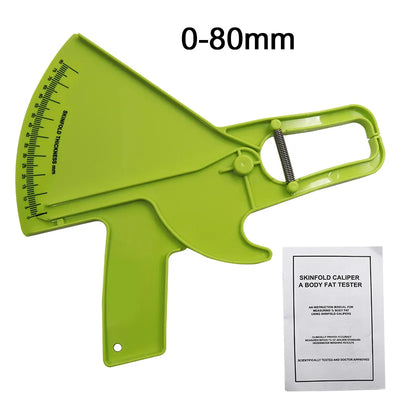 0-80mm Körperfettmessgerät - Sebumkaliper Klammerförmiges Lineal - Hautfalttestinstrument mit Maßband