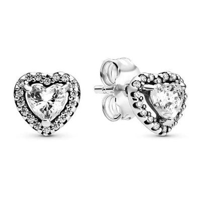 925 Sterling Silber Ohrstecker Klare Funken Krone Herz Tropfen Halo Ohrringe Für Frauen Hochzeitsfeier Schmuck Geschenk