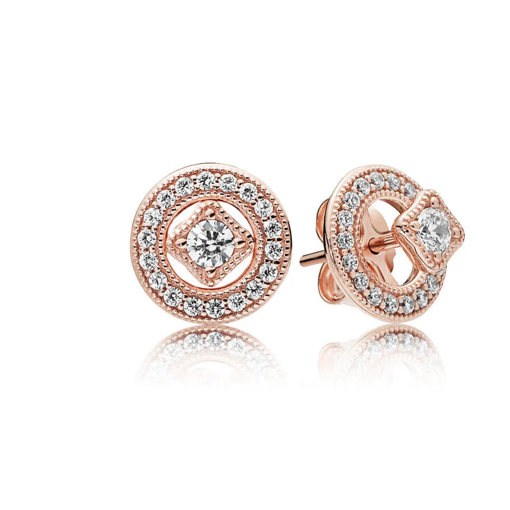 925 Sterling Silber Ohrstecker Klare Funken Krone Herz Tropfen Halo Ohrringe Für Frauen Hochzeitsfeier Schmuck Geschenk