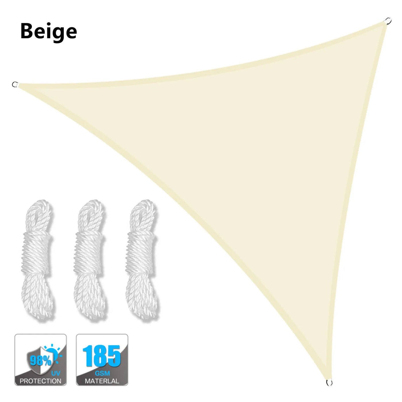 5x5x5/2x2x2M Wasserdichter Sonnenschutz - Dreieckiger Sonnenschutz - Outdoor-Überdachung für Garten, Terrasse, Pool - Schattensegel Markisenstoff