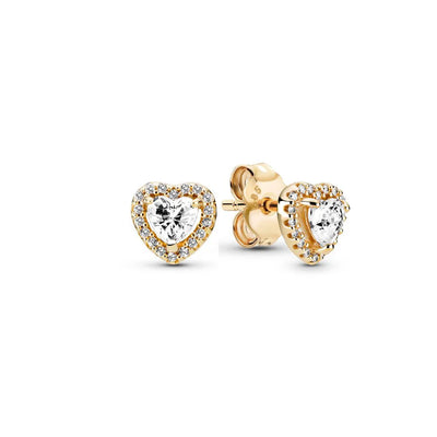 925 Sterling Silber Ohrstecker Klare Funken Krone Herz Tropfen Halo Ohrringe Für Frauen Hochzeitsfeier Schmuck Geschenk