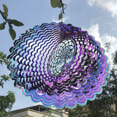 3D-Metal-Windspiel, Schlafzimmer, Innen- und Außenbereich, Dekoration, Herz, quadratisch, Tropfenform, Schnitzerei, Kunsthandwerk, rotierendes 3D-Metal-Windspiel