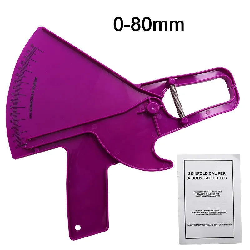 0-80mm Körperfettmessgerät - Sebumkaliper Klammerförmiges Lineal - Hautfalttestinstrument mit Maßband