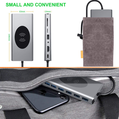 15in1 USB-C Wireless-Ladestation Dockingstation
