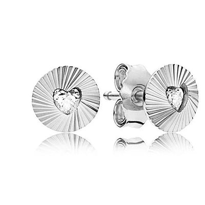 925 Sterling Silber Ohrstecker Klare Funken Krone Herz Tropfen Halo Ohrringe Für Frauen Hochzeitsfeier Schmuck Geschenk