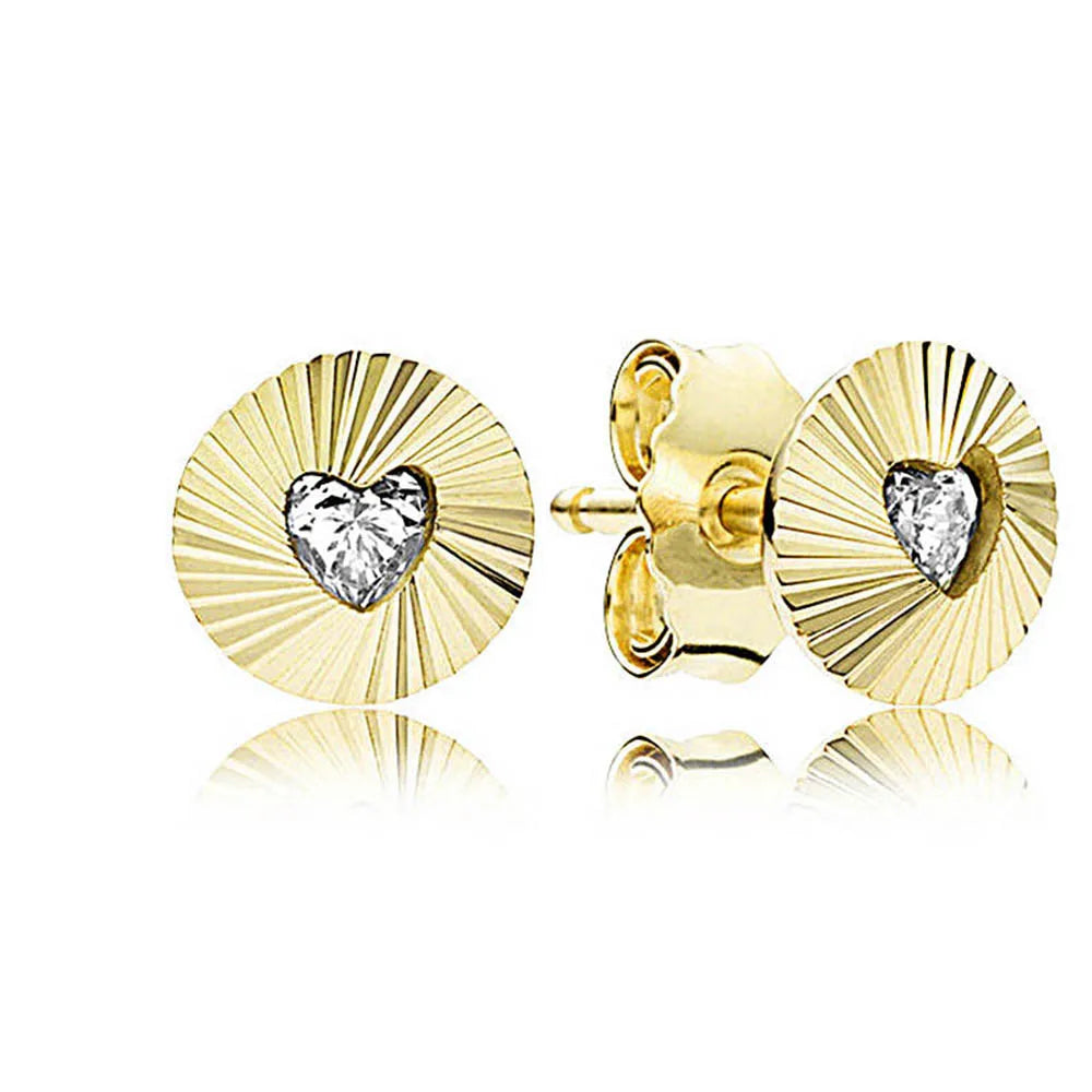925 Sterling Silber Ohrstecker Klare Funken Krone Herz Tropfen Halo Ohrringe Für Frauen Hochzeitsfeier Schmuck Geschenk