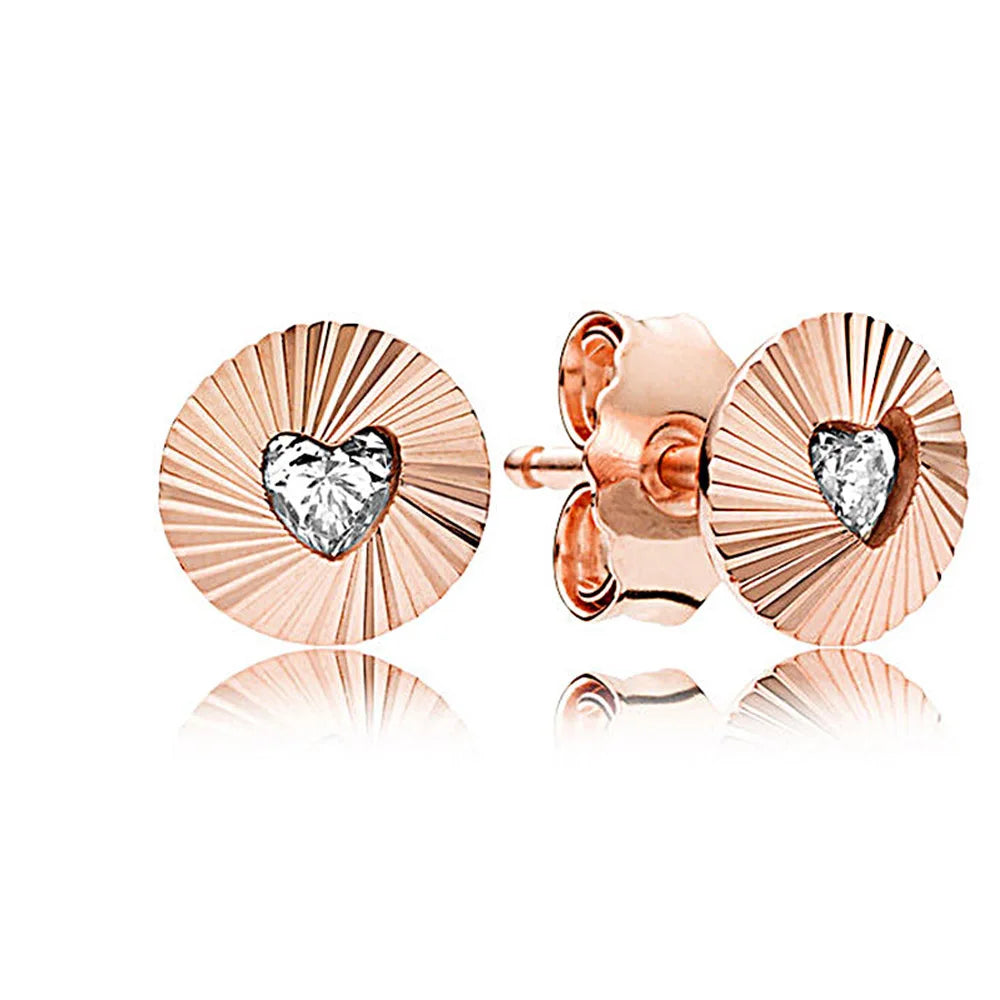 925 Sterling Silber Ohrstecker Klare Funken Krone Herz Tropfen Halo Ohrringe Für Frauen Hochzeitsfeier Schmuck Geschenk