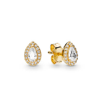 925 Sterling Silber Ohrstecker Klare Funken Krone Herz Tropfen Halo Ohrringe Für Frauen Hochzeitsfeier Schmuck Geschenk