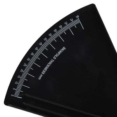 0-80mm Körperfettmessgerät - Sebumkaliper Klammerförmiges Lineal - Hautfalttestinstrument mit Maßband