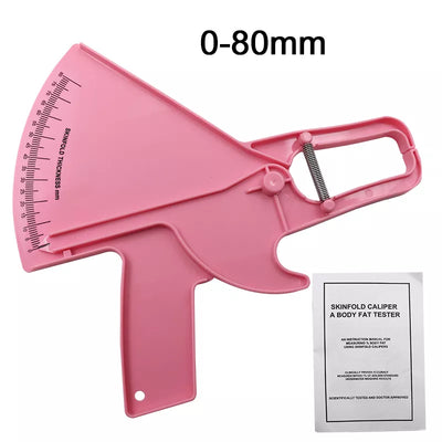 0-80mm Körperfettmessgerät - Sebumkaliper Klammerförmiges Lineal - Hautfalttestinstrument mit Maßband