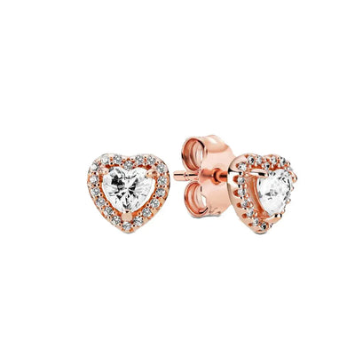 925 Sterling Silber Ohrstecker Klare Funken Krone Herz Tropfen Halo Ohrringe Für Frauen Hochzeitsfeier Schmuck Geschenk