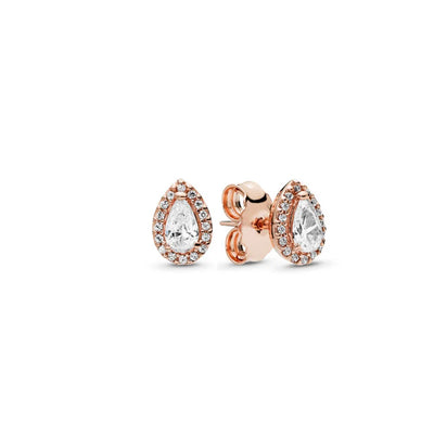 925 Sterling Silber Ohrstecker Klare Funken Krone Herz Tropfen Halo Ohrringe Für Frauen Hochzeitsfeier Schmuck Geschenk