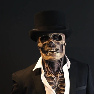 2023 neueste Skeleton Bio-Maske Halloween Horror Maske Cosplay Party 3D Latex bewegliche Backe Helm Skeleton Dekoration Requisiten