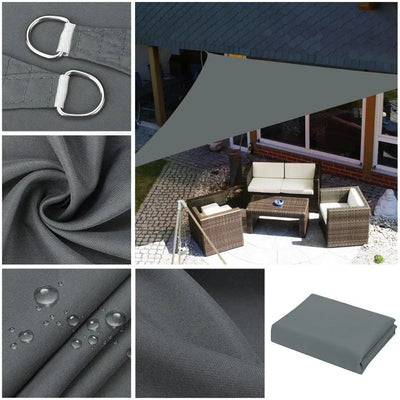 5x5x5/2x2x2M Wasserdichter Sonnenschutz - Dreieckiger Sonnenschutz - Outdoor-Überdachung für Garten, Terrasse, Pool - Schattensegel Markisenstoff