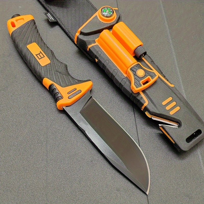10,2 Zoll Outdoor Taschenmesser - Ultra scharf, hohe Härte, tragbar mit rutschfestem Griff, Nachtlicht, Kompass, Magnesiumstab und Sicherheitsklinge - Essentiell für Camping und Reisen