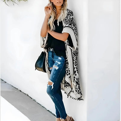 Avelena | Strandkimono Mit Kunstvollen Mustern