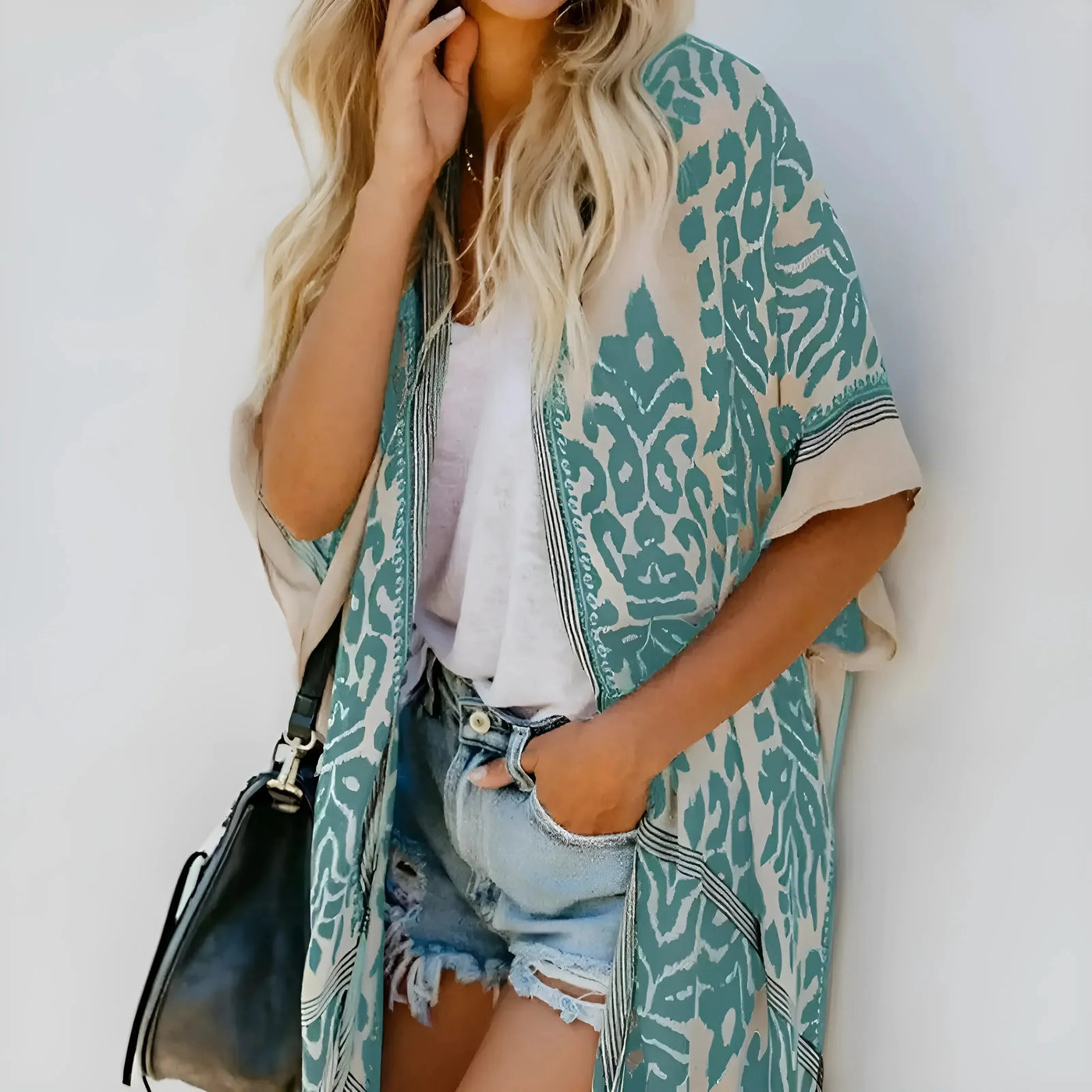 Avelena | Strandkimono Mit Kunstvollen Mustern