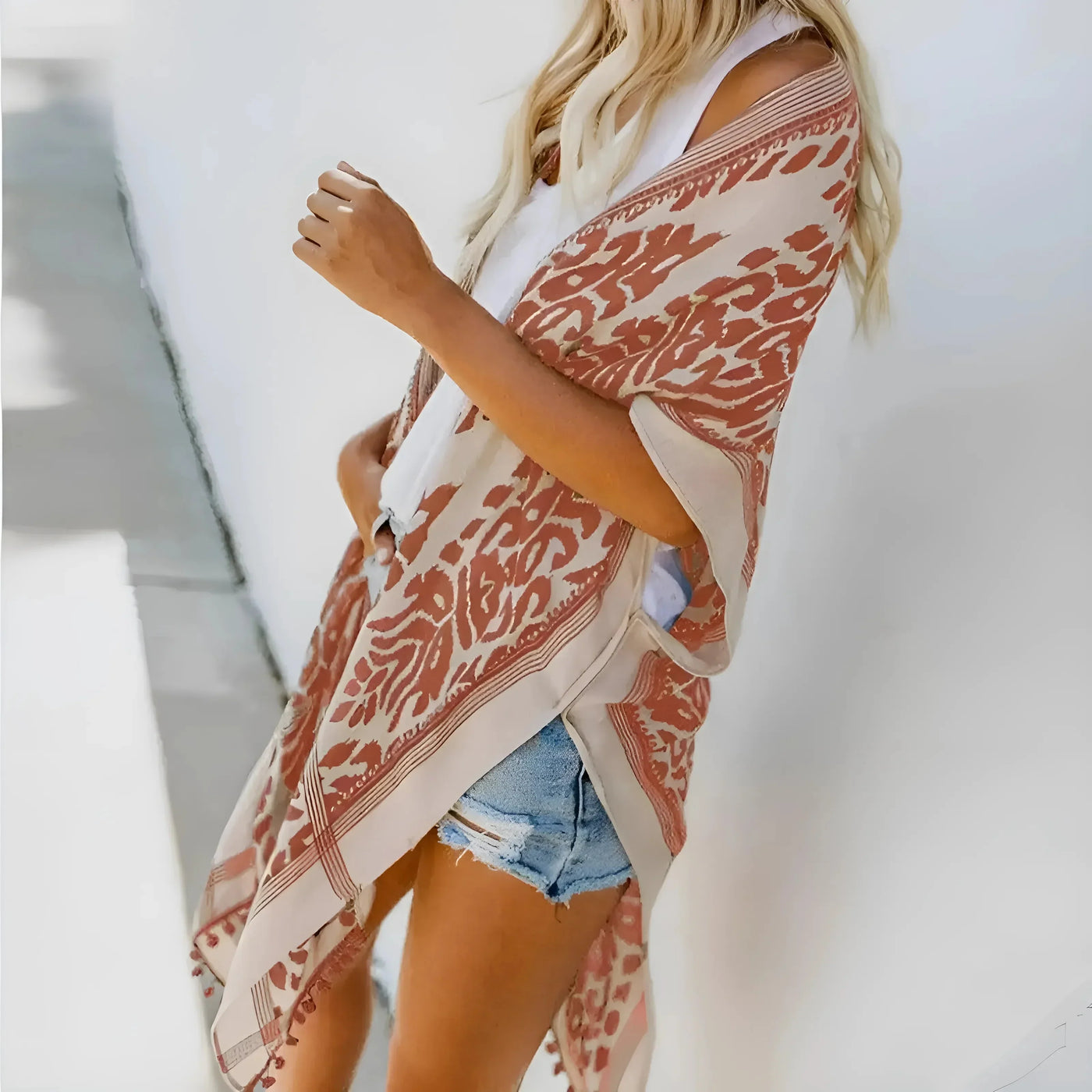 Avelena | Strandkimono Mit Kunstvollen Mustern
