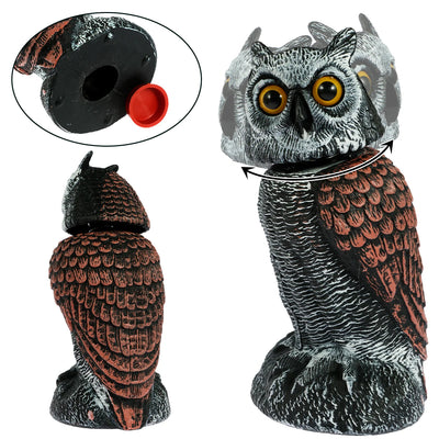 360° schwenkbarer Eulenkopf, Vogelschreck, realistische Eulen-Taubenabwehr, Abwehrmittel für den Garten, beste Taubenabwehr in Großbritannien