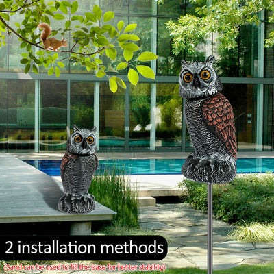 360° schwenkbarer Eulenkopf, Vogelschreck, realistische Eulen-Taubenabwehr, Abwehrmittel für den Garten, beste Taubenabwehr in Großbritannien