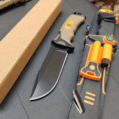 10,2 Zoll Outdoor Taschenmesser - Ultra scharf, hohe Härte, tragbar mit rutschfestem Griff, Nachtlicht, Kompass, Magnesiumstab und Sicherheitsklinge - Essentiell für Camping und Reisen
