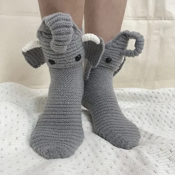 3D Strickkrokodil-Socken