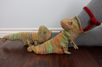 3D Strickkrokodil-Socken