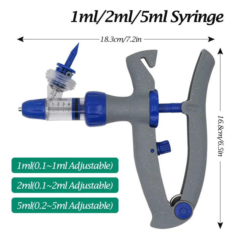 1Ml/2Ml /5Ml kontinuierliche Impfstoffinjektion mit 10 Nadeln automatischer Veterinärspritze für Nutztiere Schwein Rinder Schafe Hühner