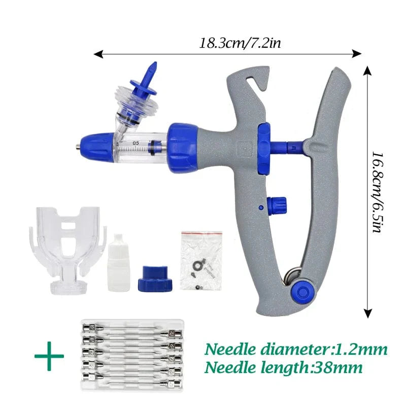 1Ml/2Ml /5Ml kontinuierliche Impfstoffinjektion mit 10 Nadeln automatischer Veterinärspritze für Nutztiere Schwein Rinder Schafe Hühner