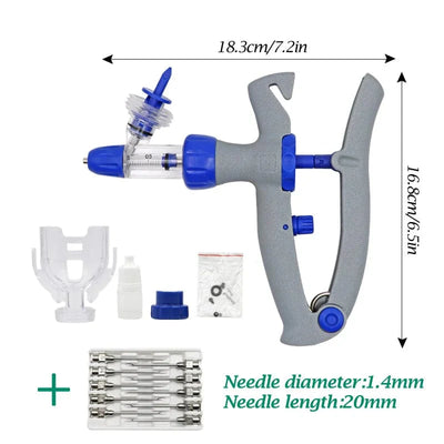 1Ml/2Ml /5Ml kontinuierliche Impfstoffinjektion mit 10 Nadeln automatischer Veterinärspritze für Nutztiere Schwein Rinder Schafe Hühner