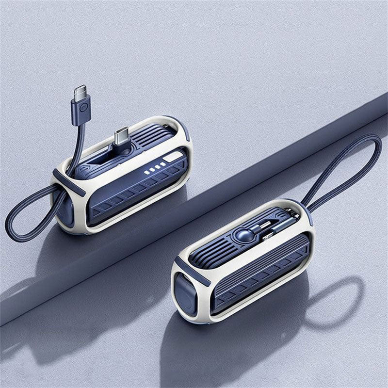 3-In-1 5000mAh Mini Power Bank mit drehbarem faltbarem Anschluss