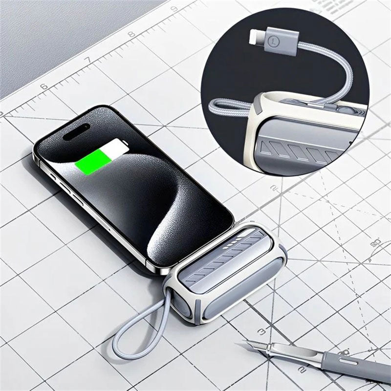 3-In-1 5000mAh Mini Power Bank mit drehbarem faltbarem Anschluss