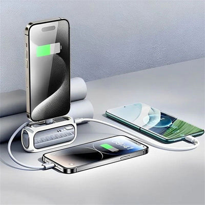 3-In-1 5000mAh Mini Power Bank mit drehbarem faltbarem Anschluss
