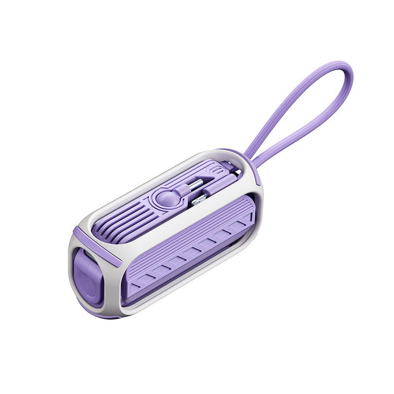 3-In-1 5000mAh Mini Power Bank mit drehbarem faltbarem Anschluss