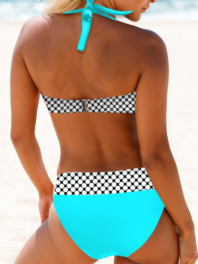 Avelena | Badeanzüge Print Halterneck Bikini Zweiteiler Badeanzug